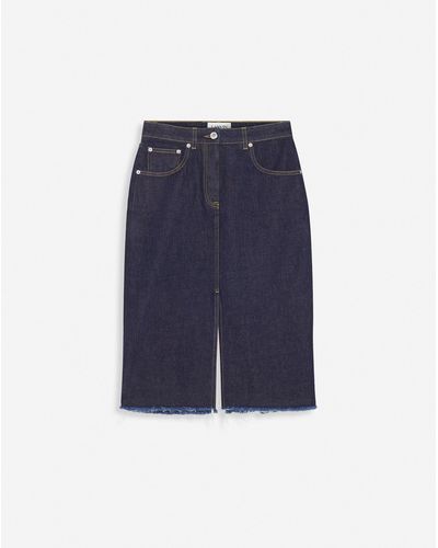 Lanvin Mid-length Straight Denim Skirt - Blue