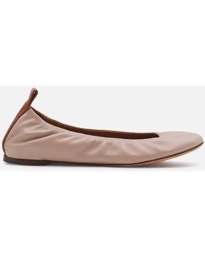 Lanvin The Leather Ballerina Flat - Natural