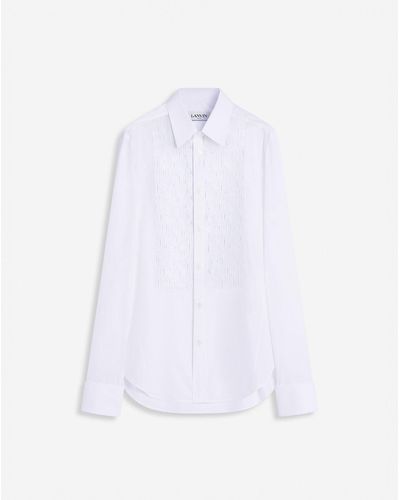 Lanvin Fitted Shirt With An Embroidered Bib Front - White