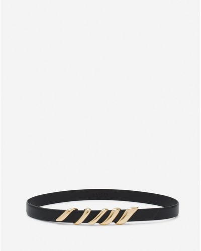 Lanvin Mélodie Ribbon Leather Belt - White