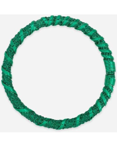 Lanvin Rhinestone Melodie Choker Necklace - Green