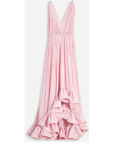 Lanvin Long Dress With Ruffles - Pink