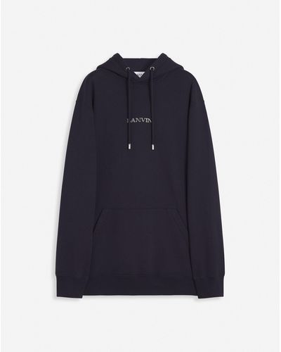 Lanvin Unisex Loose-fitting Hoodie With Logo - Blue