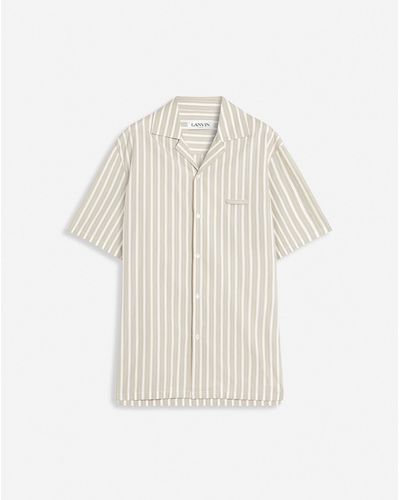 Lanvin Striped Bowling Shirt - White