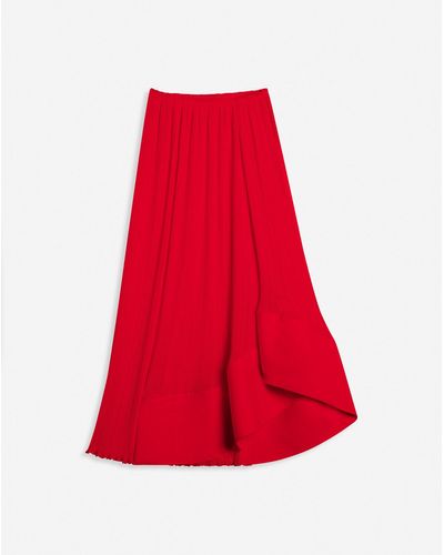 Lanvin Pleated Midi Skirt - Red