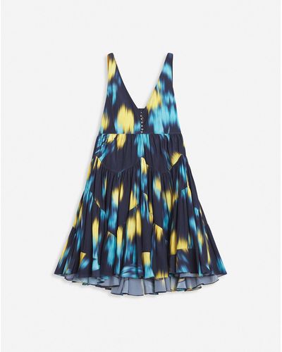 Lanvin Short Printed Sleeveless Dress - Blue