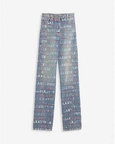 Lanvin X Future Straight Fit Printed Pants - Blue