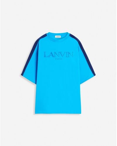 Lanvin Curb Side Embroidered Loose-fitting T-shirt - Blue