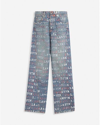 Lanvin X Future Straight Fit Printed Pants - Blue