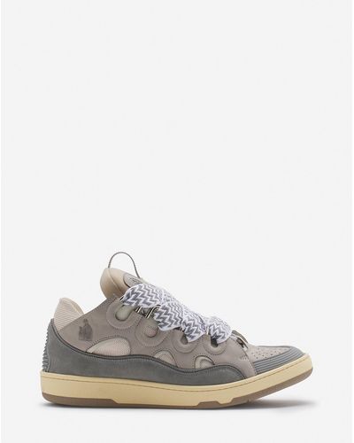 Lanvin Leather Curb Sneakers - White