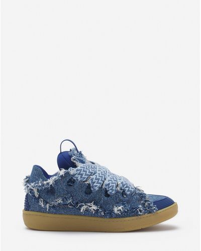 Lanvin Curb Sneakers In Denim - Blue