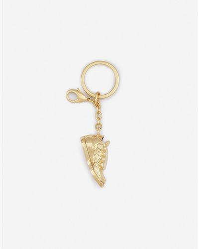 Lanvin Curb Sneakers Brass Key Ring - White