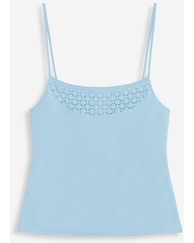 Lanvin Tank Top With Lace Detail - Blue