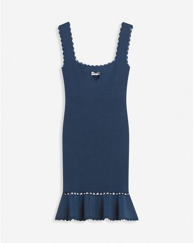 Lanvin Sleeveless Dress With A Heart Detail - Blue