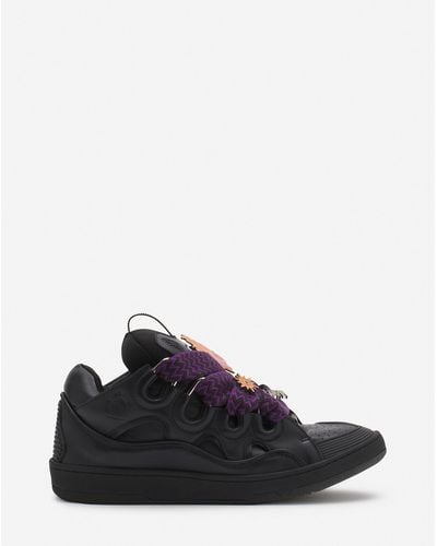 Lanvin X Future Curb 3.0 Leather Sneakers - Black
