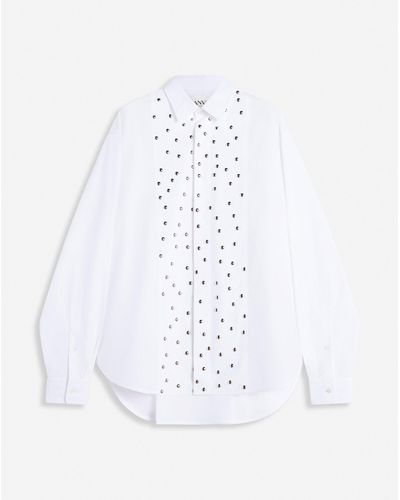 Lanvin Loose-fit Studded Bib Shirt - White