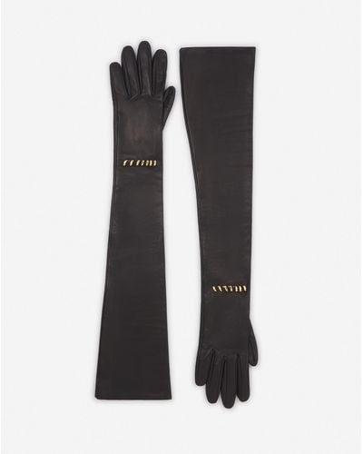 Lanvin Melodie Leather Gloves - Black