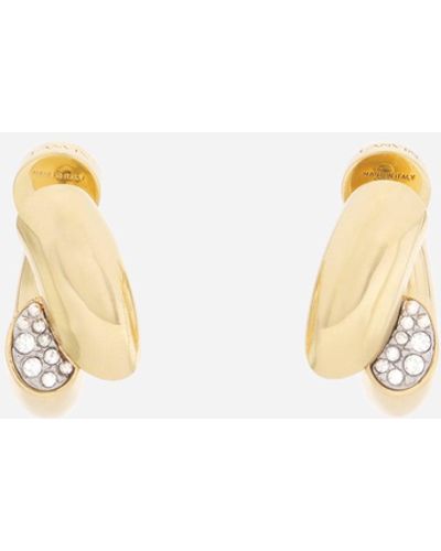 Lanvin Sequence By Rhinestone Earrings - White