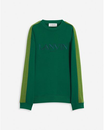 Lanvin Curb Side Embroidered Loose-fitting Sweatshirt - Green