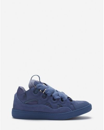 Lanvin Leather Curb Sneakers - Blue