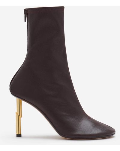 Lanvin Leather Sequence By Ankle Boots - Brown