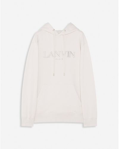 Lanvin Oversized Embroidered Paris Hoodie - White