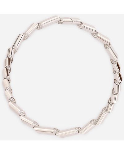 Lanvin Sequence By Rhinestone Choker Necklace - White