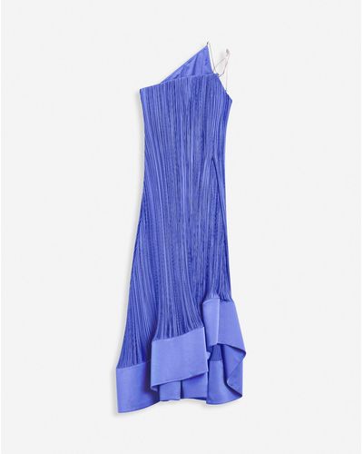 Lanvin Cascade-effect Long Dress - Blue