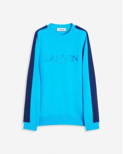 Lanvin Curb Side Embroidered Loose-fitting Sweatshirt - Blue