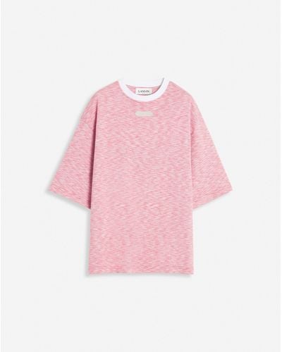 Lanvin Heathered-effect Loose-fitting T-shirt - Pink