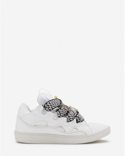 Lanvin X Future Curb 3.0 Leather Sneakers - White