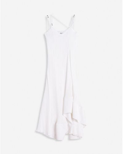 Lanvin Long Pleated Dress With Straps - White