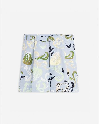 Lanvin Floral Print Belted Shorts - Blue