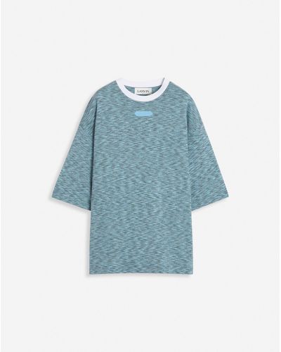 Lanvin Heathered-effect Loose-fitting T-shirt - Blue