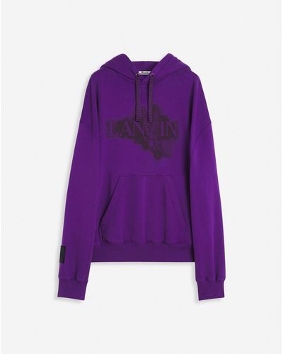 Lanvin X Future Unisex Baggy Hoodie With Eagle Print - Purple