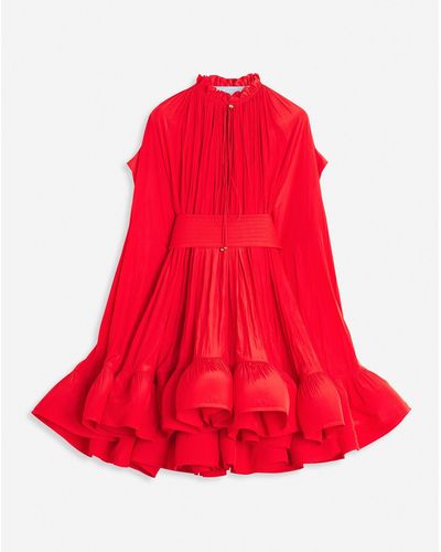 Lanvin Short Charmeuse Dress - Red