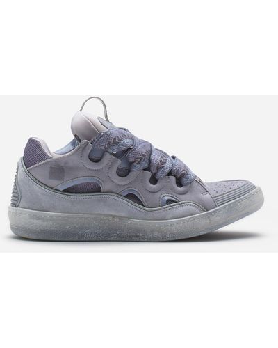 Lanvin Leather Curb Sneakers - Gray