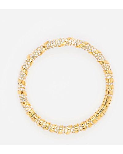 Lanvin Rhinestone Mélodie Choker Necklace - Metallic