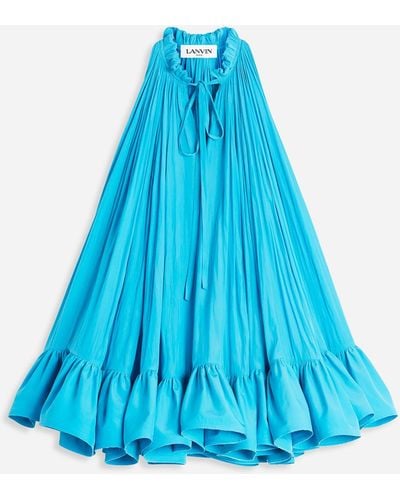 Lanvin Short Dress With Ruffles - Blue