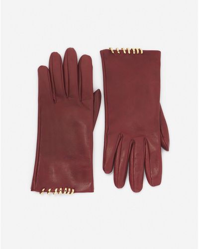 Lanvin Mélodie By Leather Gloves - Red