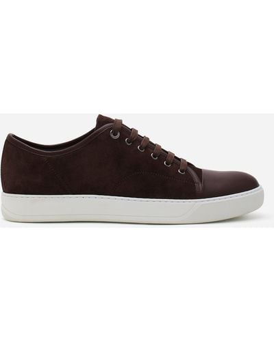 Lanvin Dbb1 Leather And Suede Sneakers - Brown