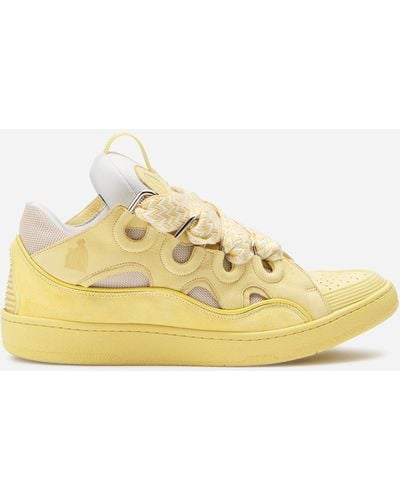 Lanvin Leather Curb Sneakers - Yellow