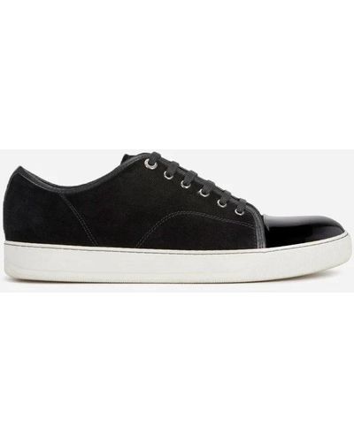 Lanvin Dbb1 Suede And Patent Leather Sneakers - White