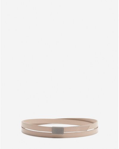 Lanvin Double Concerto Leather Belt - Natural