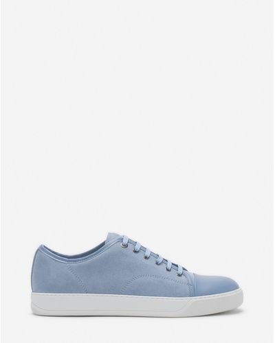 Lanvin Dbb1 Leather And Suede Sneakers - Blue