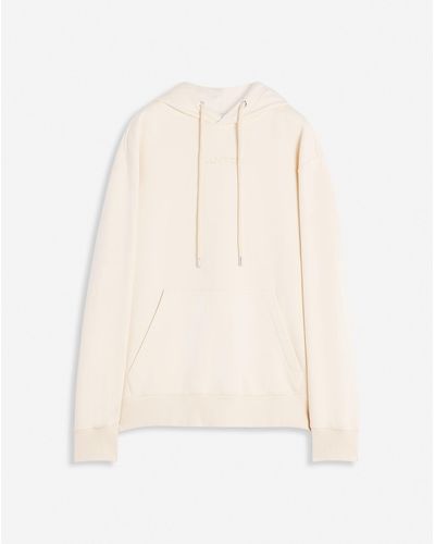 Lanvin Loose-fit Hoodie With Floral Embroidery - White