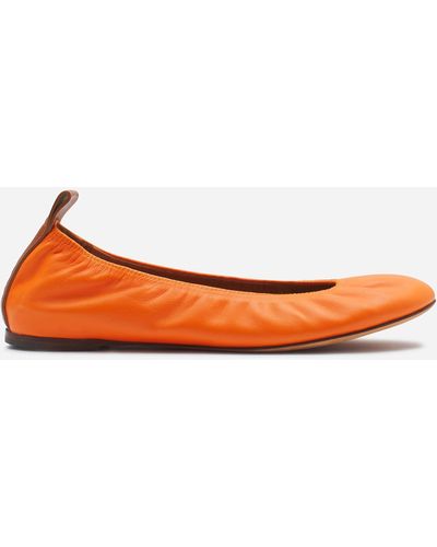 Lanvin The Leather Ballerina Flat - Orange