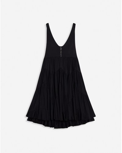 Lanvin Short Gathered Sleeveless Dress - Black