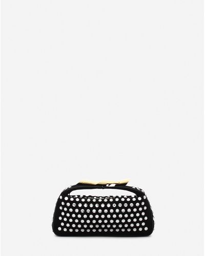 Lanvin Haute Séquence Leather Clutch Bag With Rhinestones - White