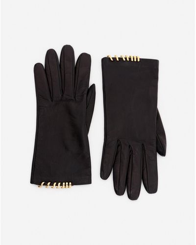 Lanvin Melodie By Leather Gloves - Black